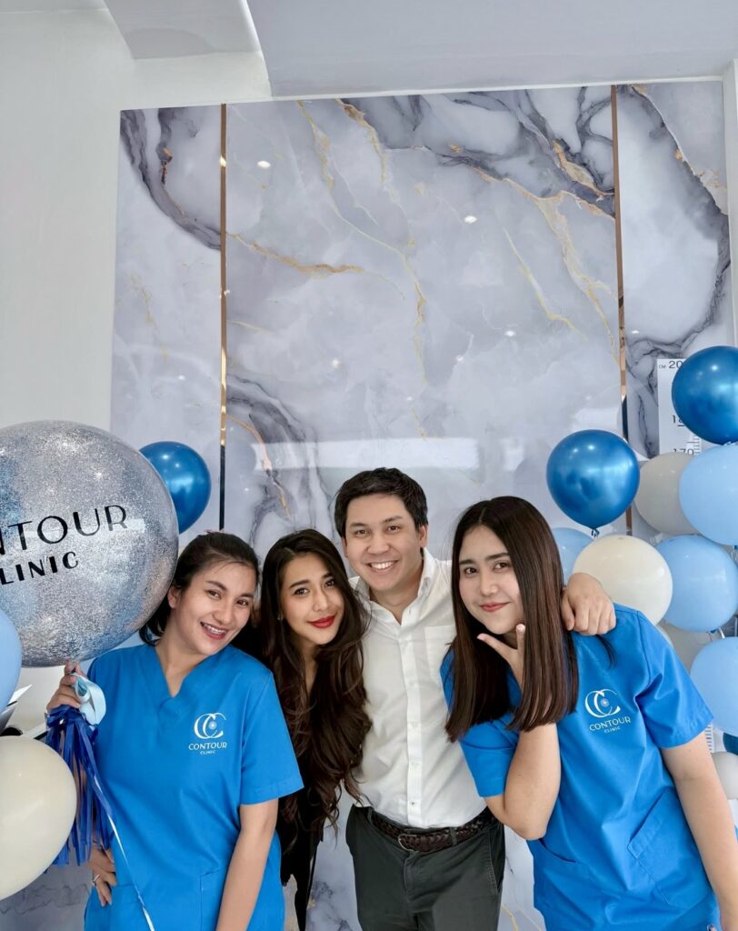 Founder Airada and Dr. Vasinja Jianphongpakorn celebrating the opening of Contour Clinic Bangkok
